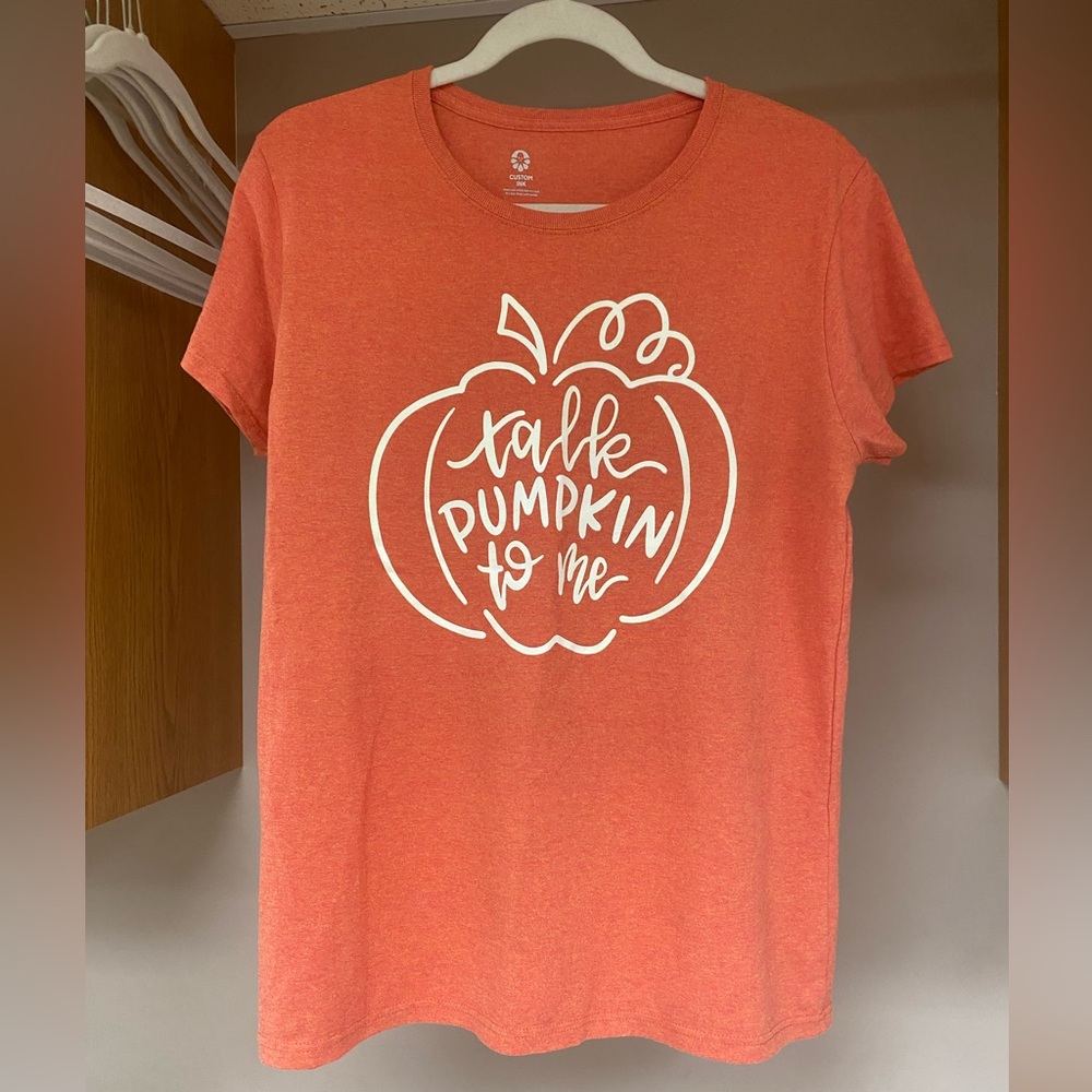 Orange Fall “Talk Pumpkin To Me” Graphic T-Shirt